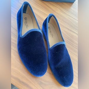 Del Toro Men’s Navy Velvet Slippers Size 11